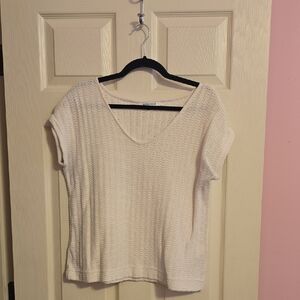 Rose & Olive Ivory Knit Short Sleeve Top